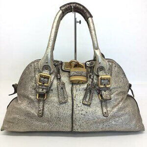 Chloe Paddington Bag Shoulder 04 07 53 Silver Gold Brown